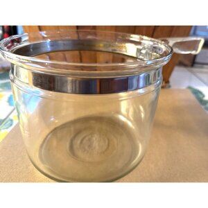 Vintage Pyrex Flameware Clear Glass Double Boiler Pots NO LID 1 1/2 Qt